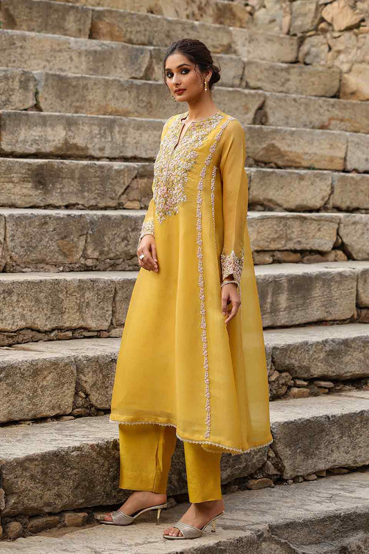 Vaayu Yellow Heavy Pheran Kurta Set