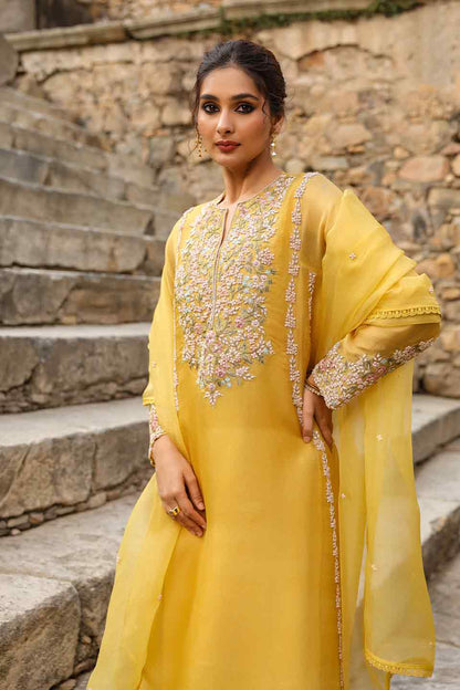 Vaayu Yellow Heavy Pheran Kurta Set