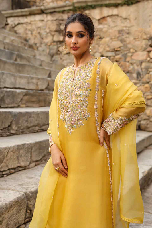 Vaayu Yellow Heavy Pheran Kurta Set