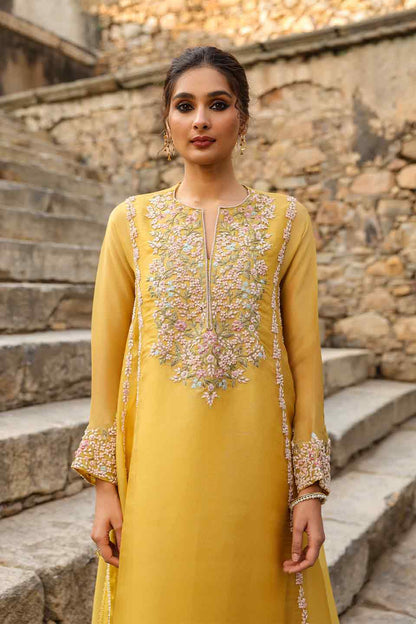 Vaayu Yellow Heavy Pheran Kurta Set