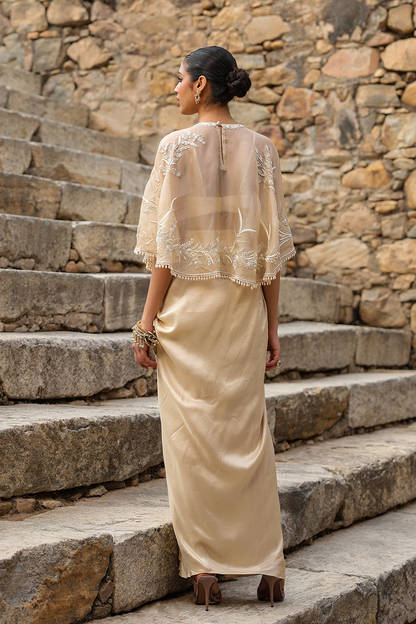 Vaayu Beige Cape Set