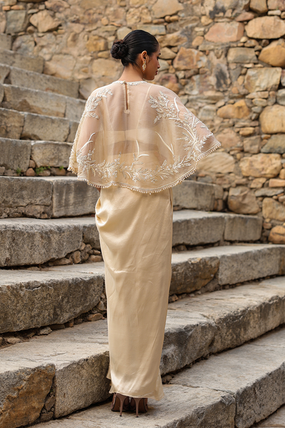 Vaayu Beige Cape Set