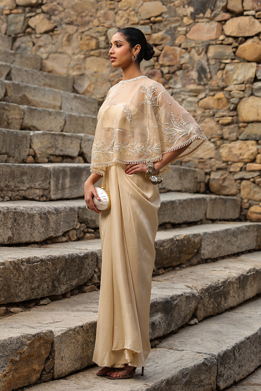 Vaayu Beige Cape Set