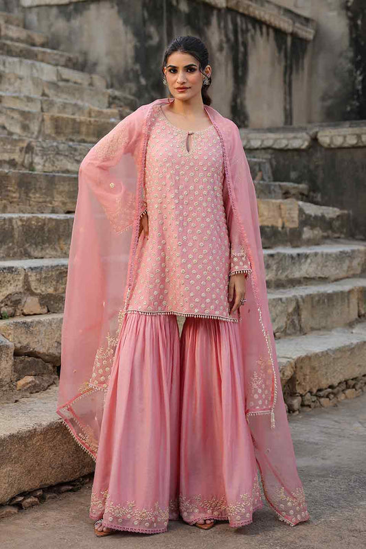 Vaayu Pink Buti Sharara Set