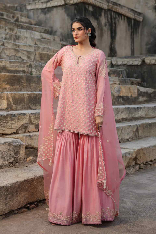 Vaayu Pink Buti Sharara Set