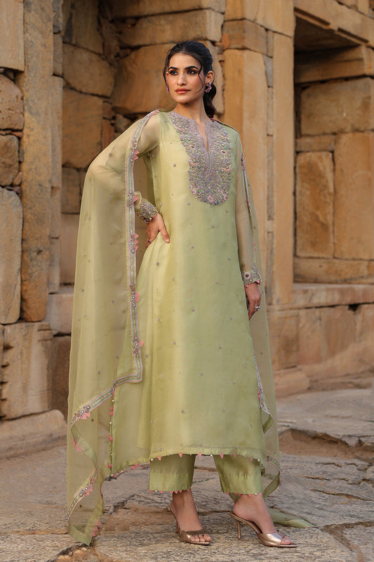 Vaayu Green Heavy Neck Kurta Set