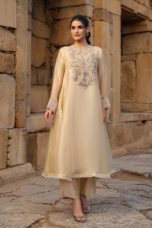 Vaayu Beige Pheran Kurta Set