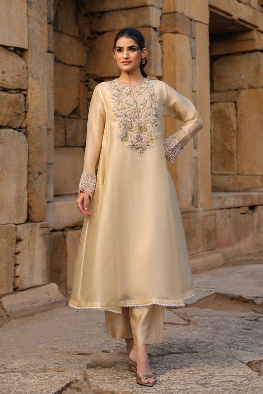 Vaayu Beige Pheran Kurta Set