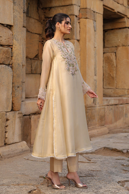 Vaayu Beige Pheran Kurta Set