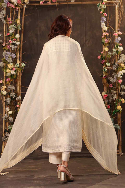 Vaayu Ivory Straight Long Kurta Set