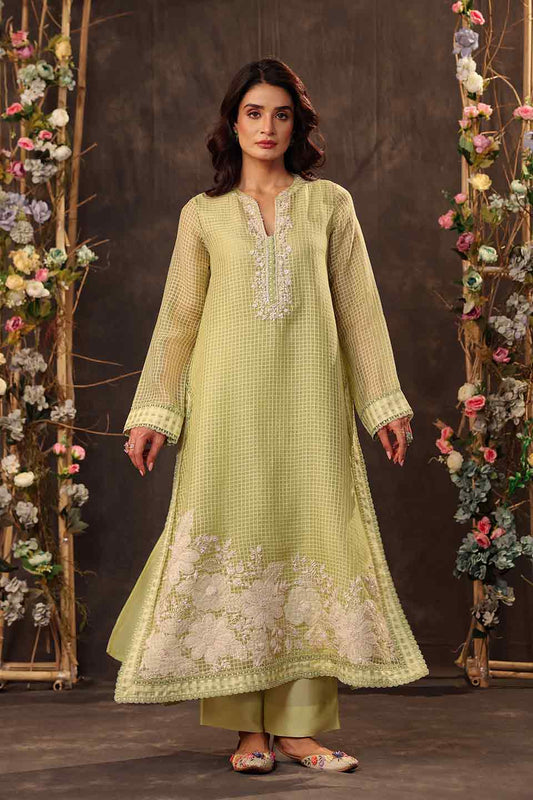 Vaayu Green Straight Long Kurta Set