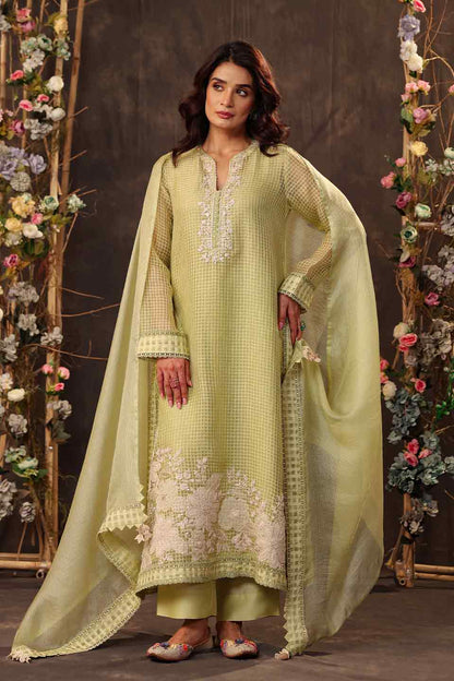 Vaayu Green Straight Long Kurta Set