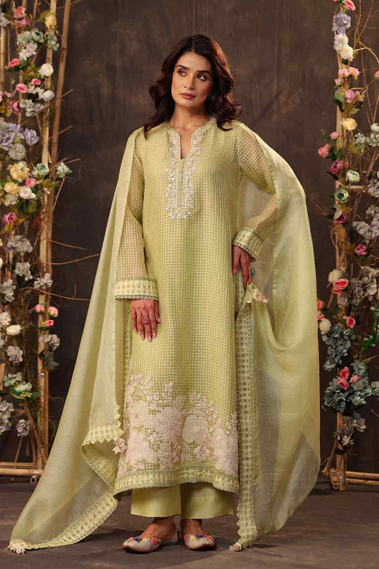 Vaayu Green Straight Long Kurta Set