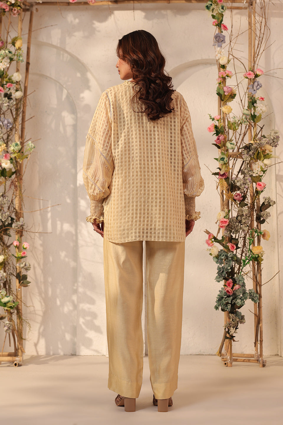 Vaayu Beige V Neck Co ord Set