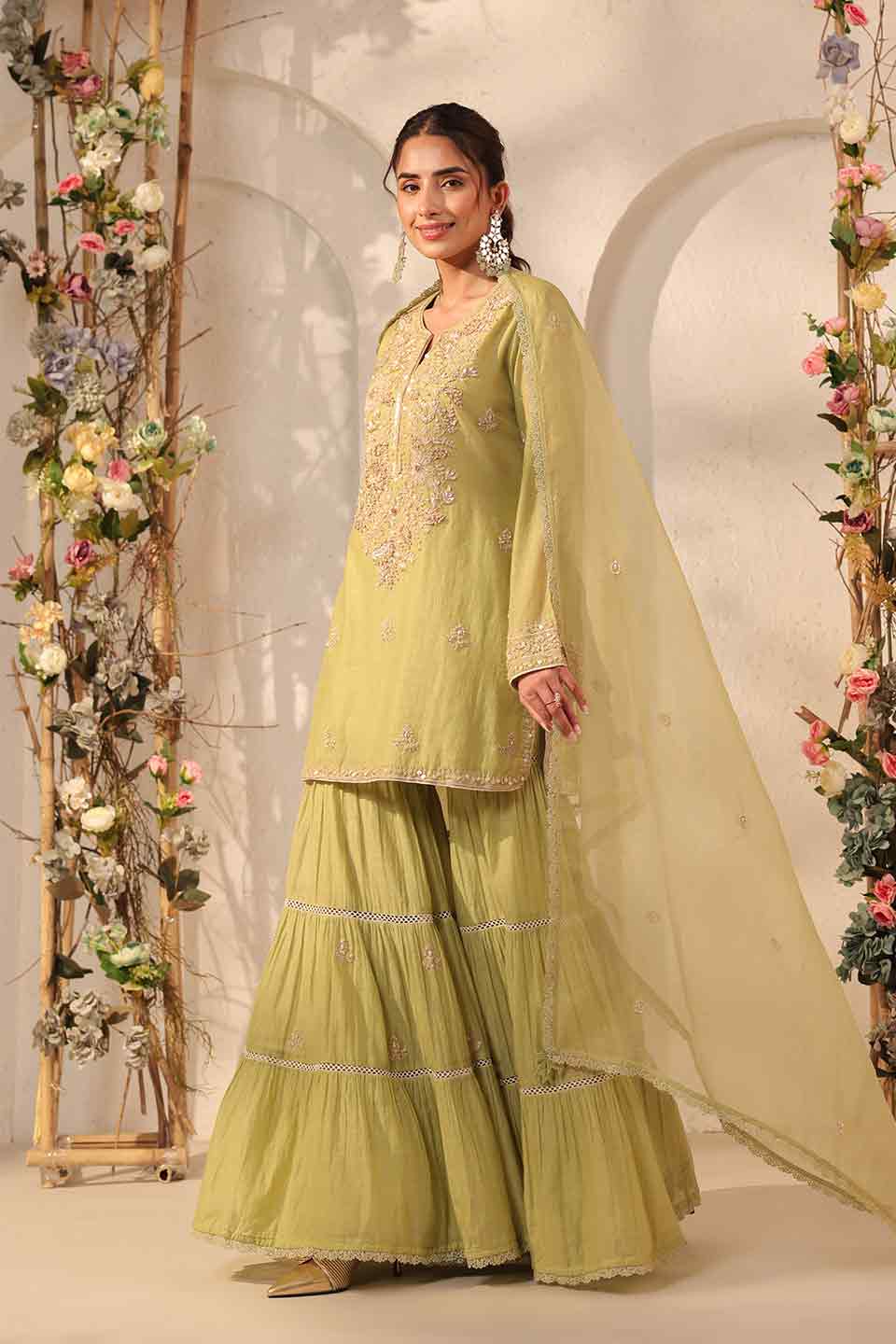 Vaayu Green Sharara Set