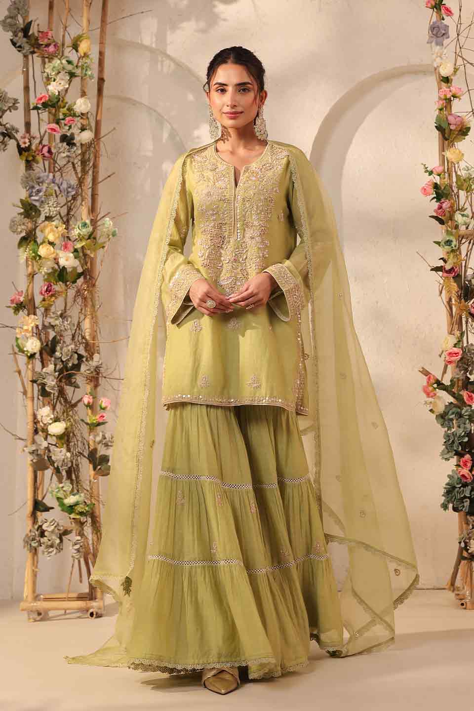 Vaayu Green Sharara Set