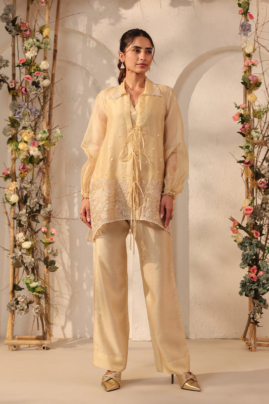 Vaayu Beige Jacket Co-ord Set