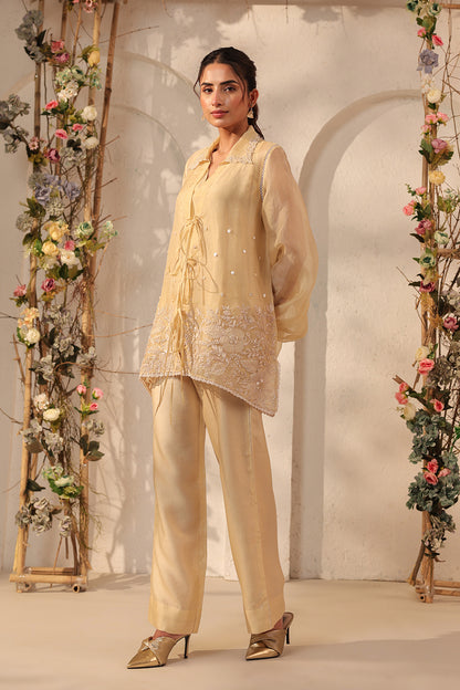 Vaayu Beige Jacket Co-ord Set