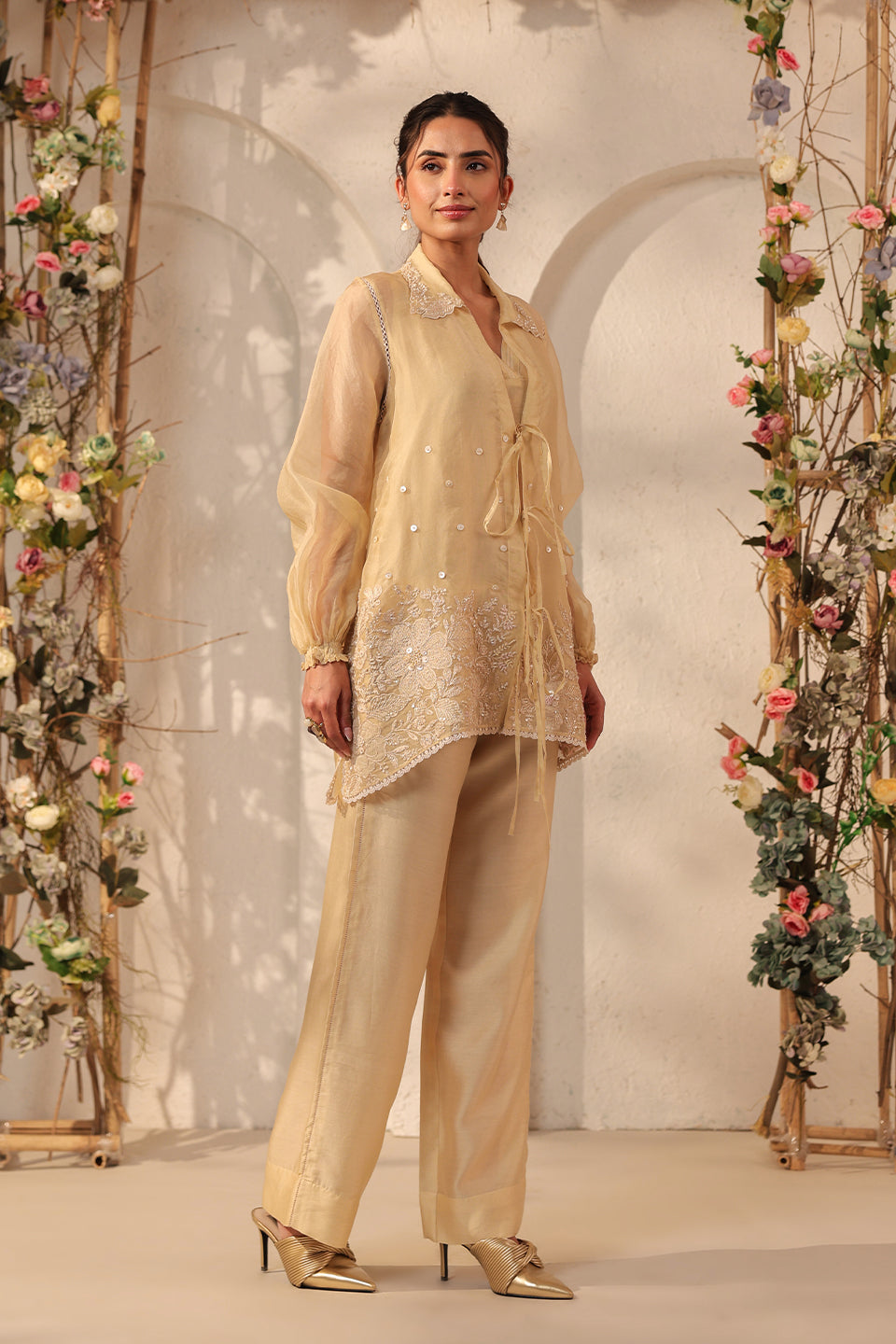 Vaayu Beige Jacket Co-ord Set