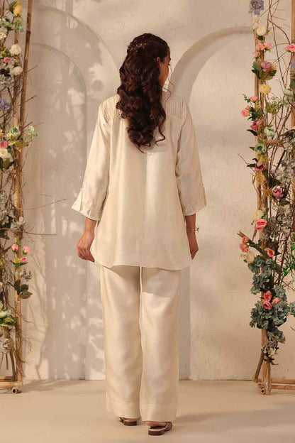 Vaayu Ivory Pintuck Co-ord Set