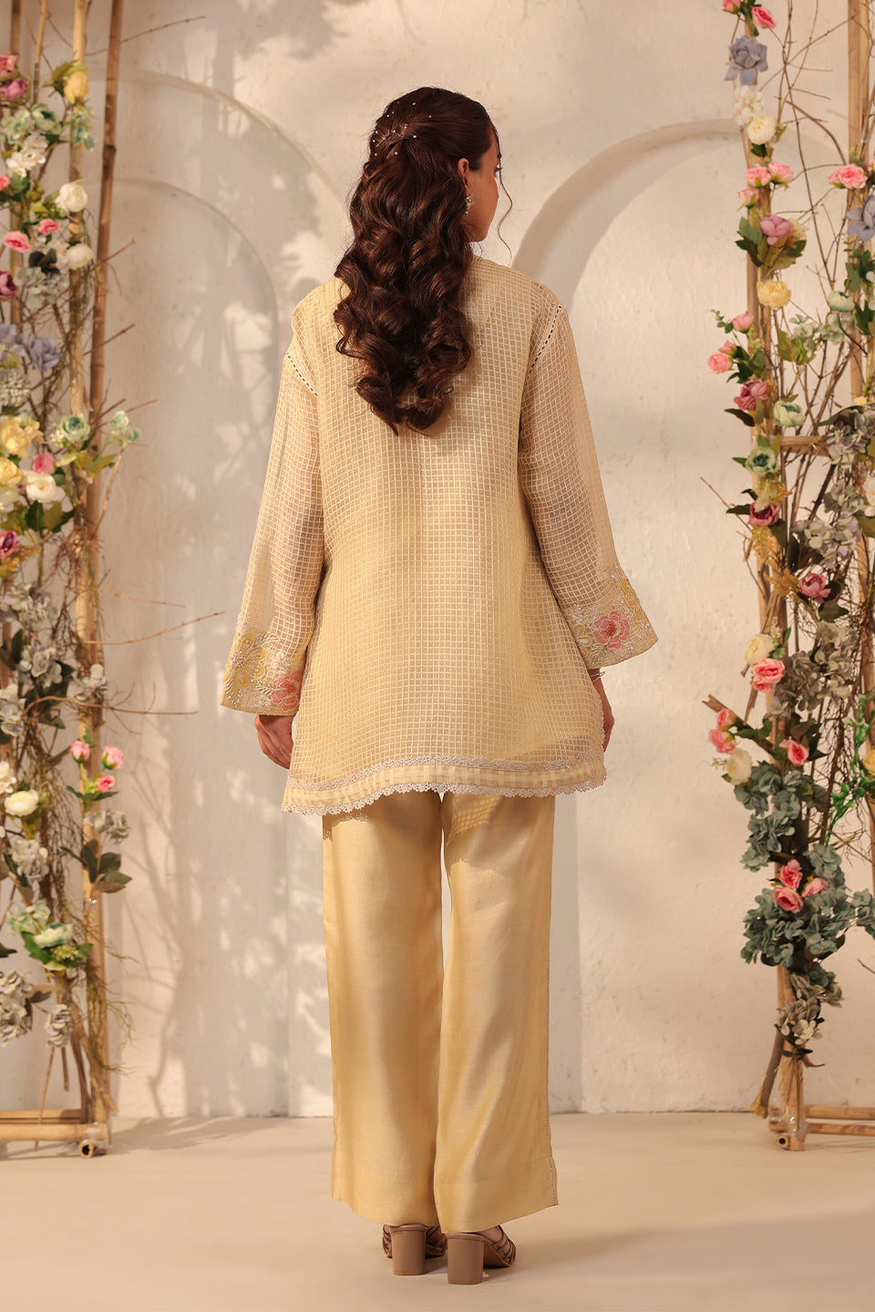 Vaayu Beige Applique Co-ord Set