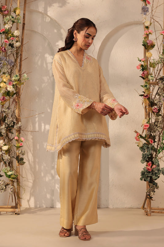 Vaayu Beige Applique Co-ord Set