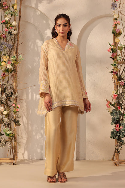 Vaayu Beige Applique Co-ord Set