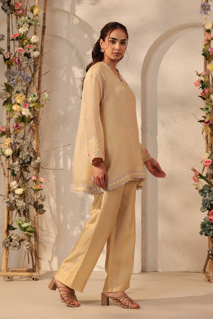 Vaayu Beige Applique Co-ord Set