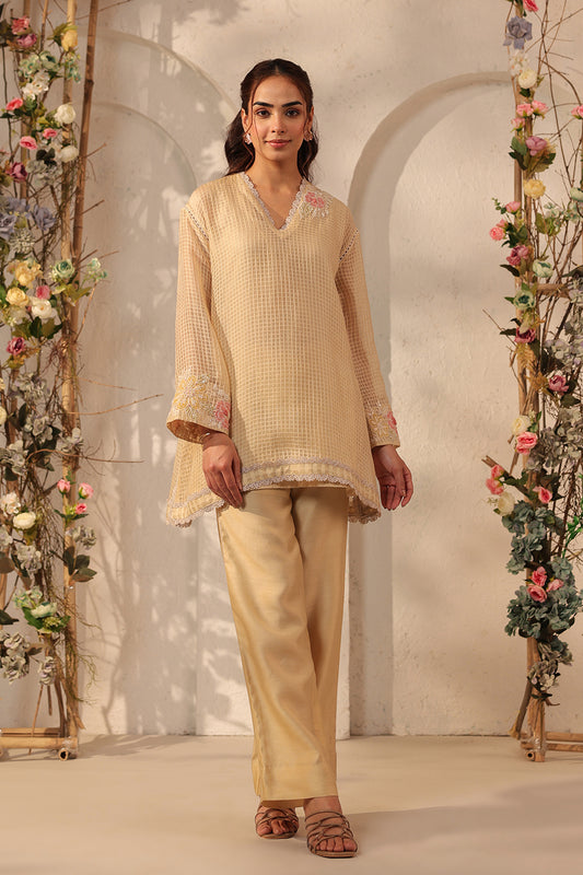 Vaayu Beige Applique Co-ord Set