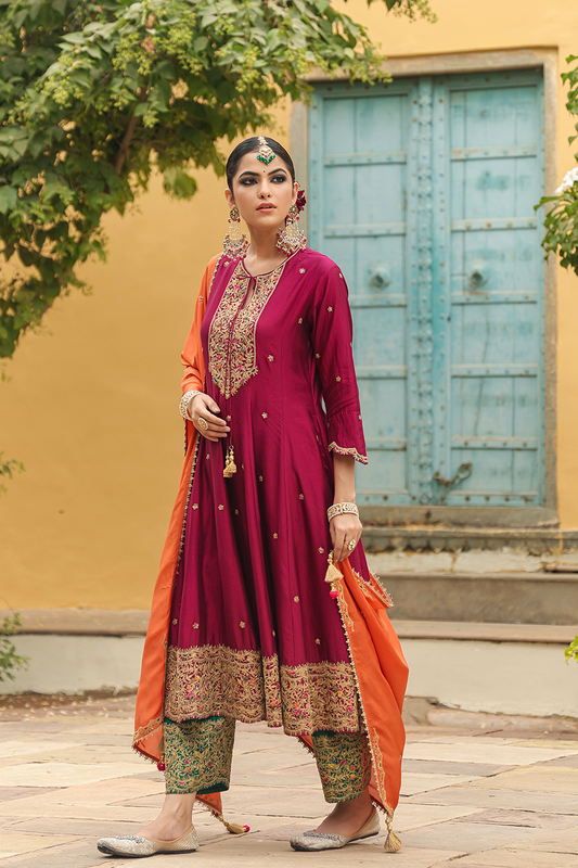 Bird Embroidered Kalidar