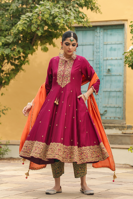 Bird Embroidered Kalidar