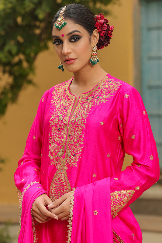 Bird Embroidered Sharara Light