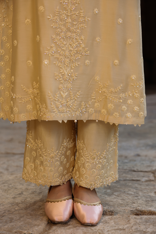 Vaayu Beige Light Buti Kurta Set