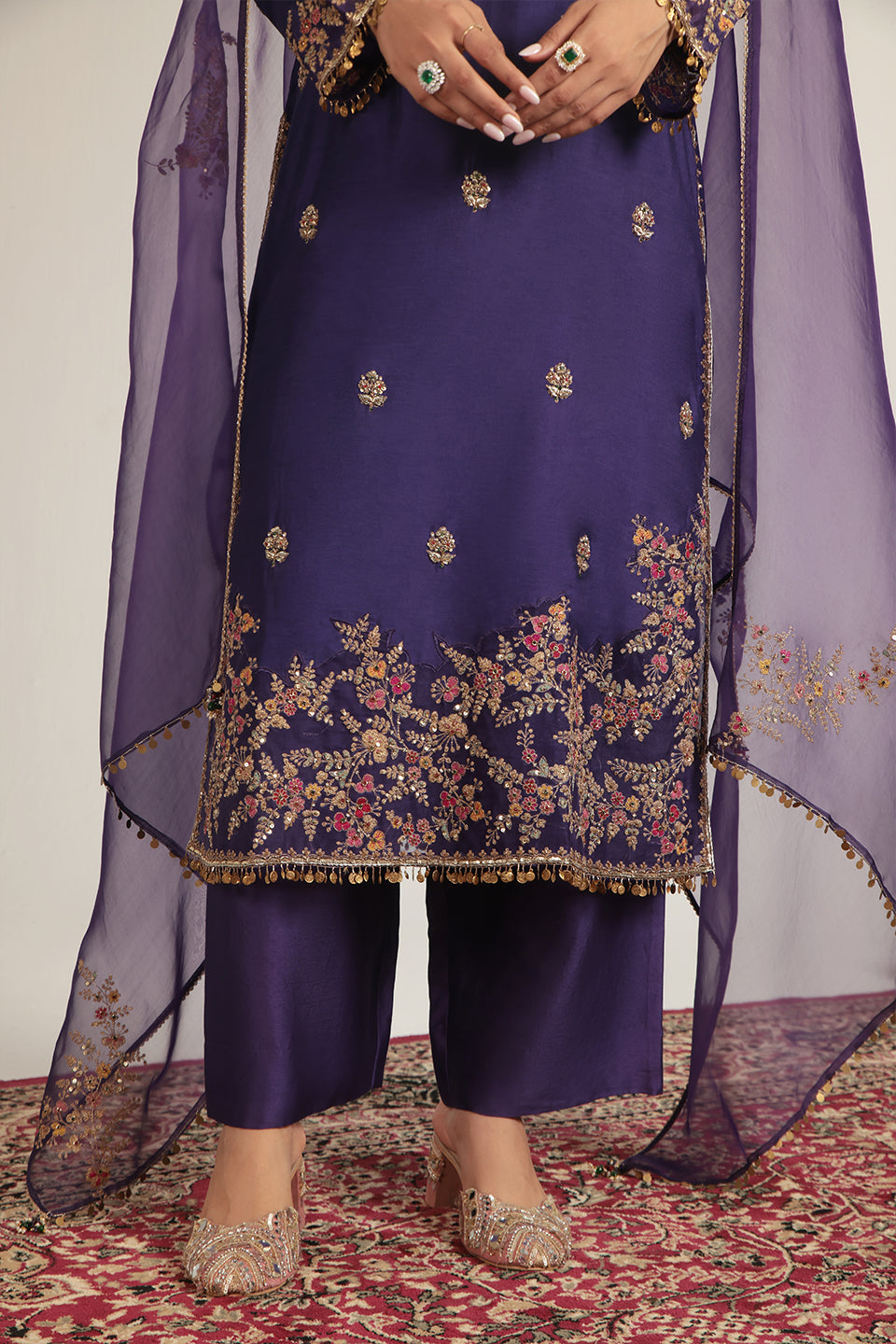 Zar:Rang Purple Farshi Kurta Set