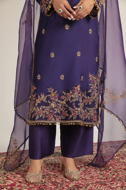 Zar:Rang Purple Farshi Kurta Set