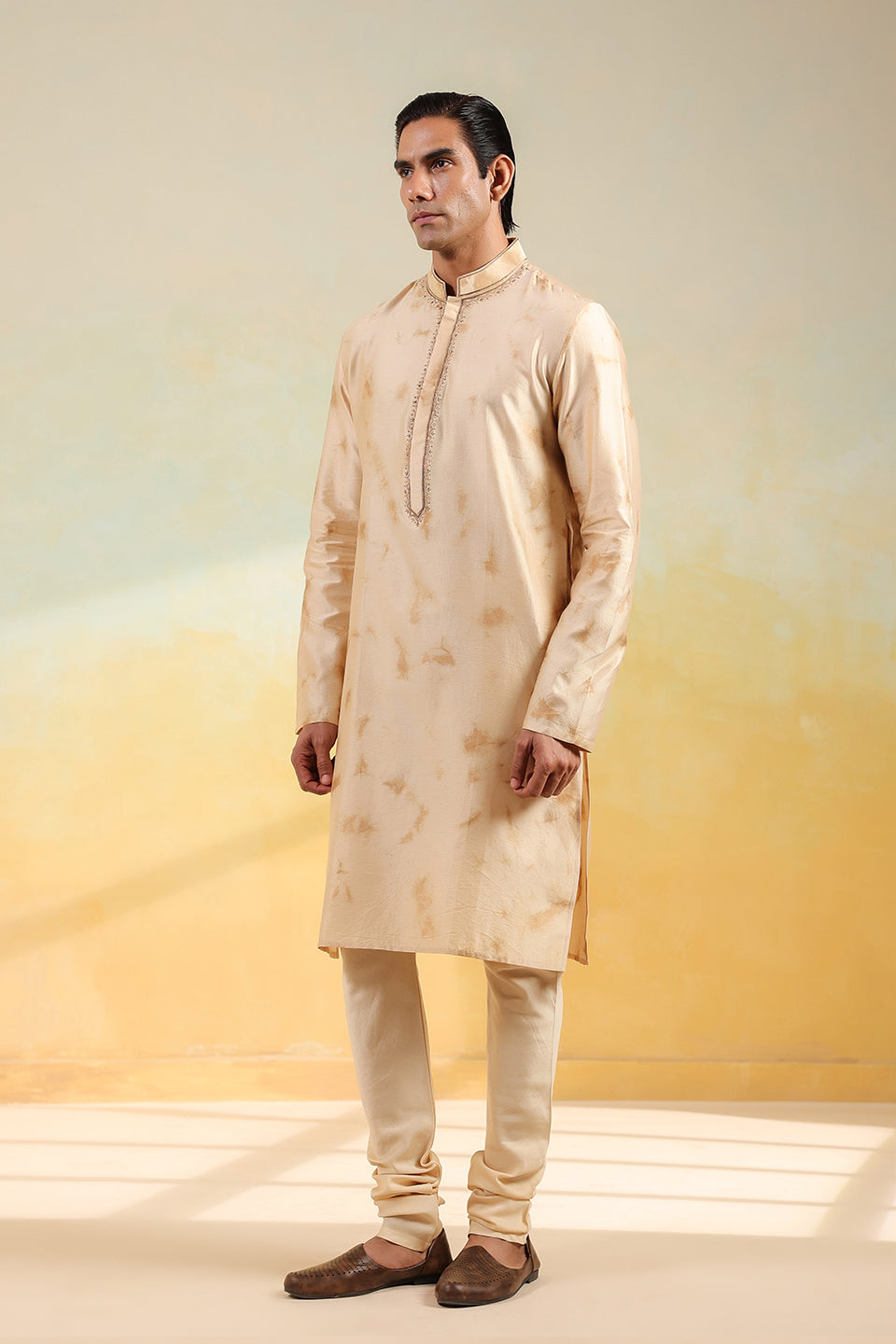 Brown Shibori Kurta Set