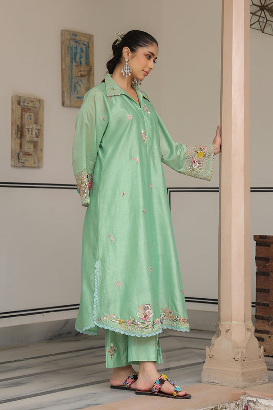 Gulzar Green Collar Kurta Set