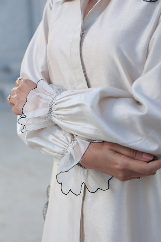 Ivory Applique Rose Shirt