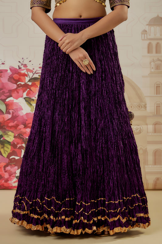 Riwayat Purple Crushed Lehenga
