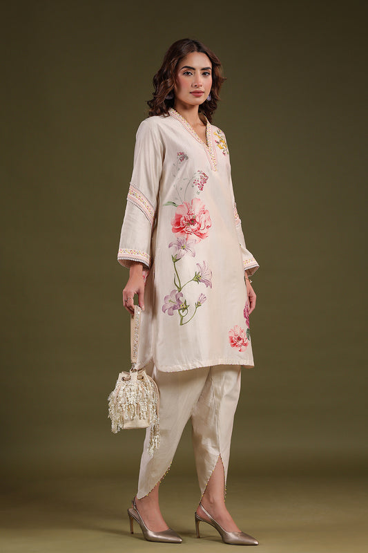 Noor Ivory Short Kurti Set