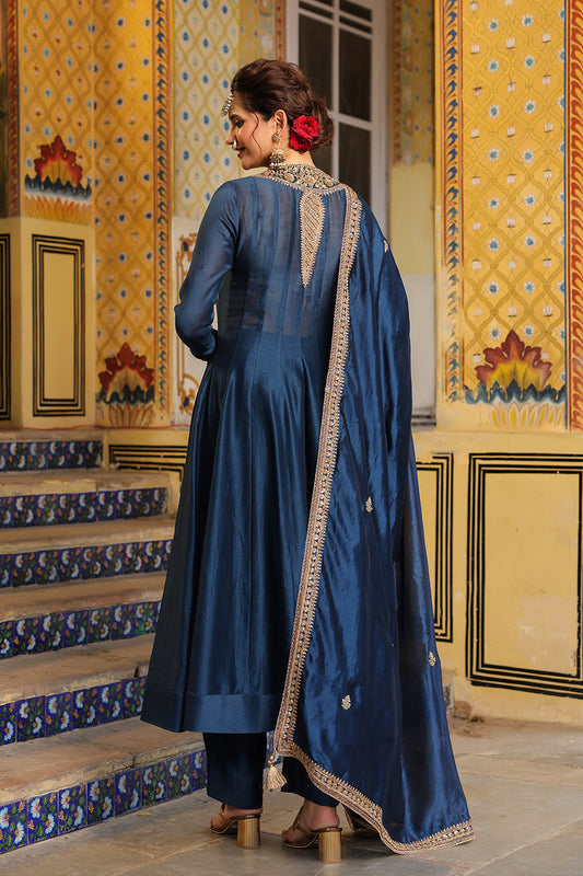 Ahista Blue Kalidaar Set