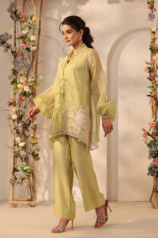 Vaayu Green Jacket Co-ord Set