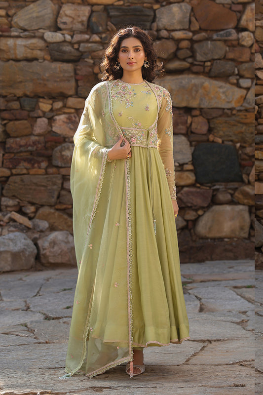 Vaayu Green Koti Anarkali Set
