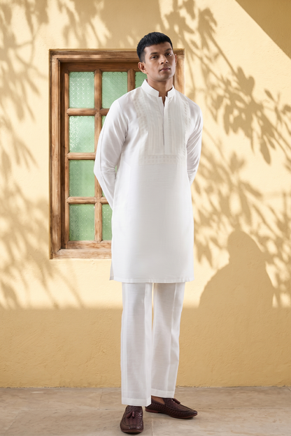Vaayu Ivory Pintuck Kurta Set