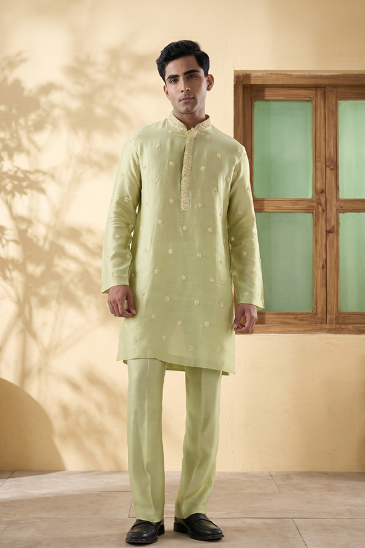 Vaayu Green Pearl Buti Kurta Set