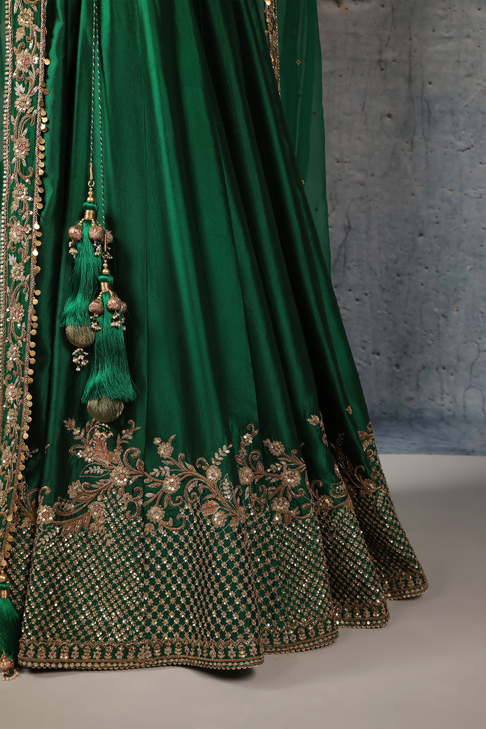 Zar:Rang Green Zardosi Lehenga Set
