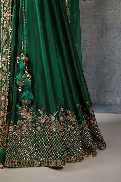 Zar:Rang Green Zardosi Lehenga Set