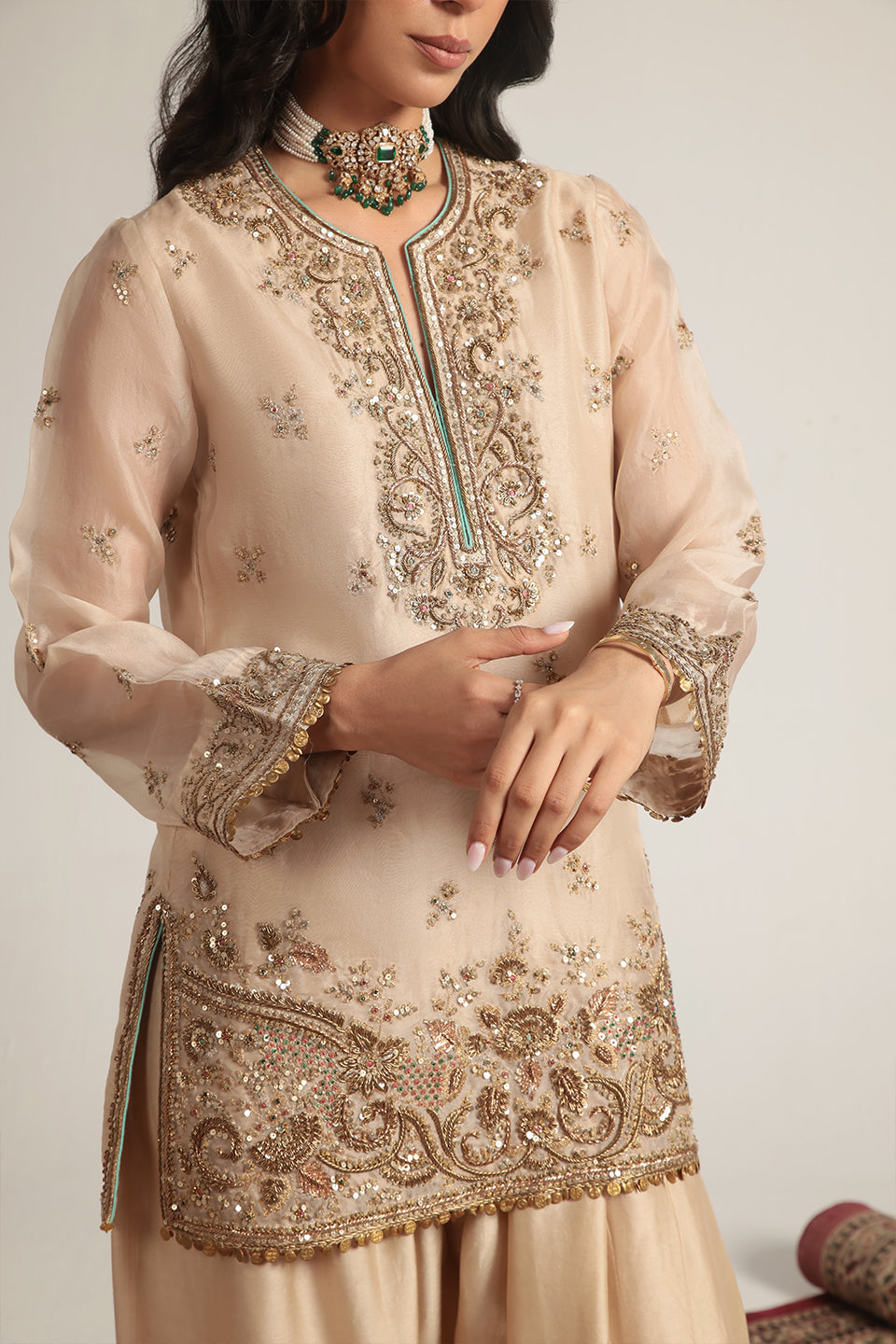 Zar:Rang Short Farshi Kurta Set