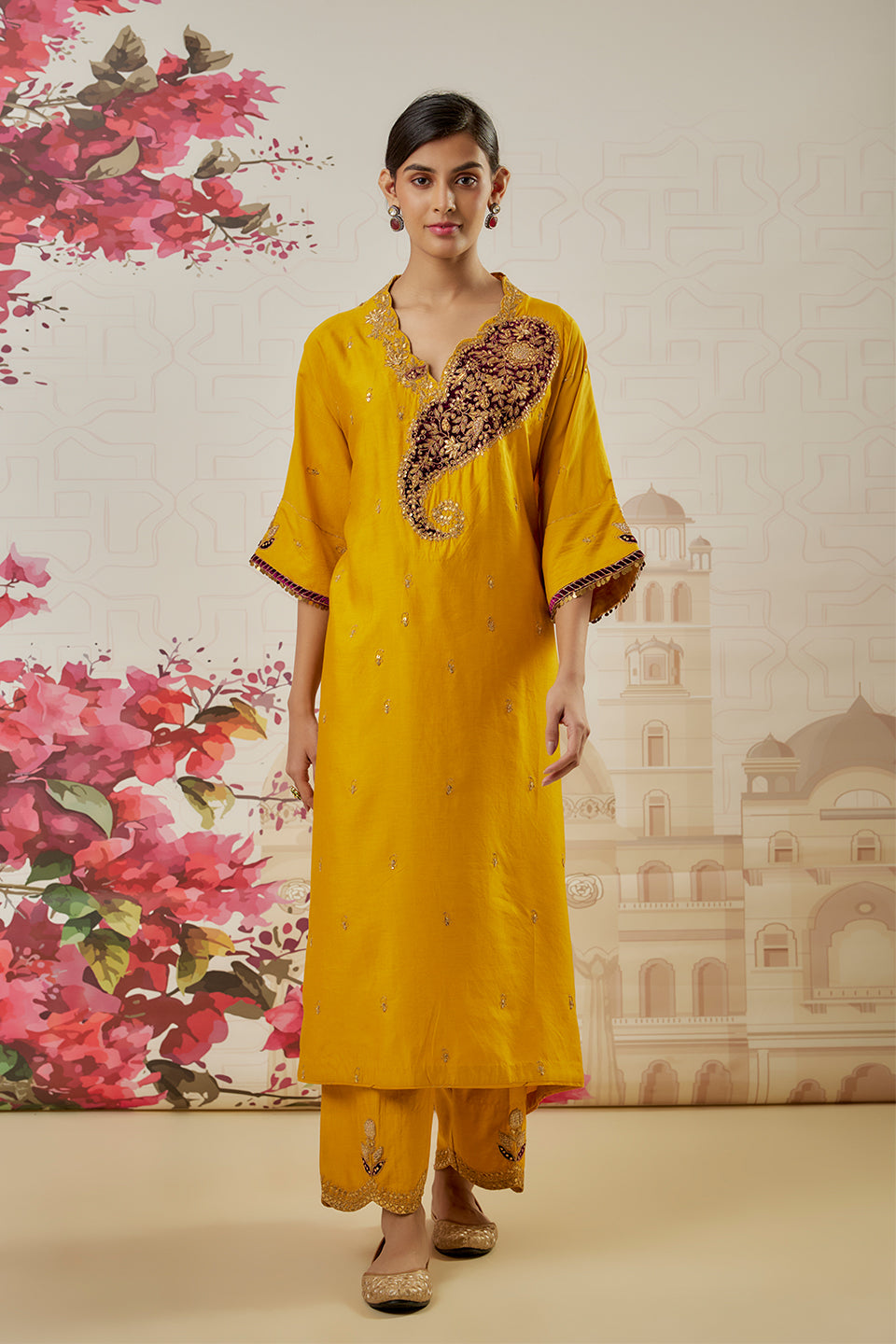 Riwayat Yellow Kaftan Set