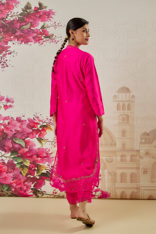 Riwayat Pink Heavy Long Kurta Set